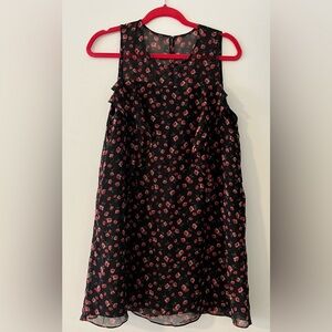 BCBGeneration - Floral Black and Red Dress - Size S